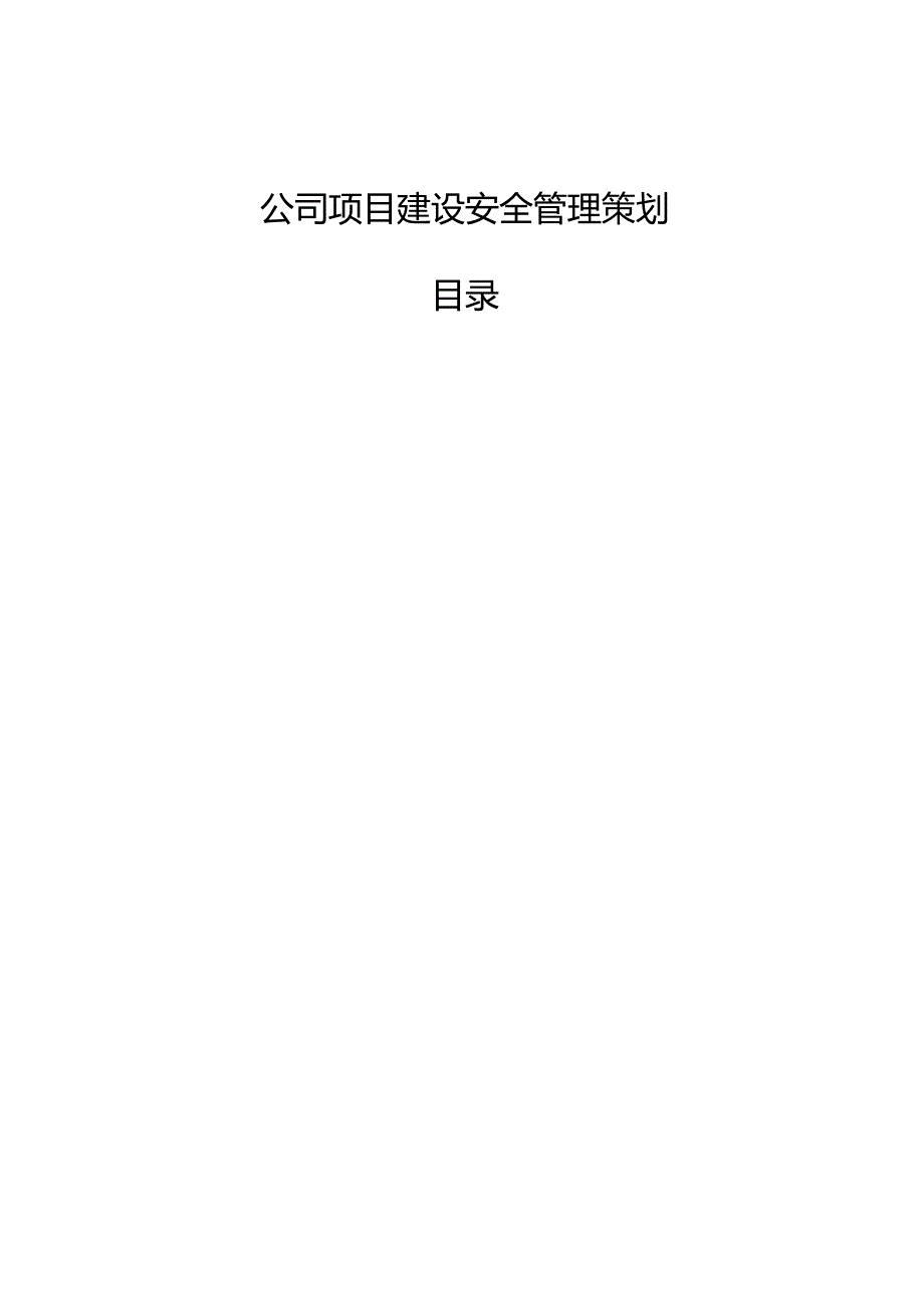 公司项目建设安全管理策划.docx_第1页