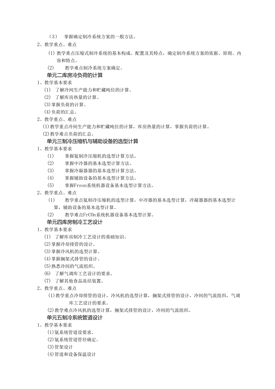 《冷库制冷工艺设计》教学大纲.docx_第2页