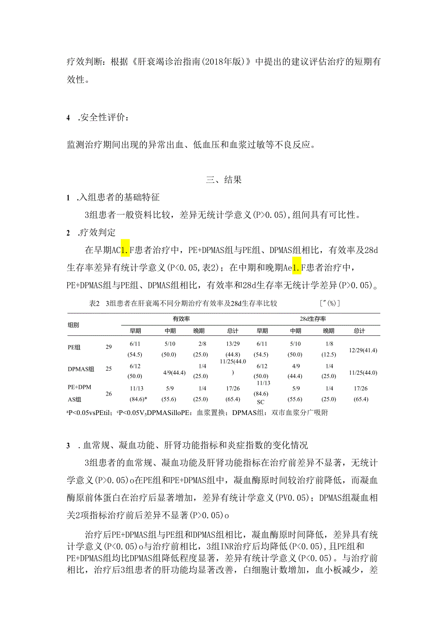 血浆置换联合双重血浆分子吸附系统序贯治疗终末期肝病肝功能衰竭的临床观察.docx_第2页