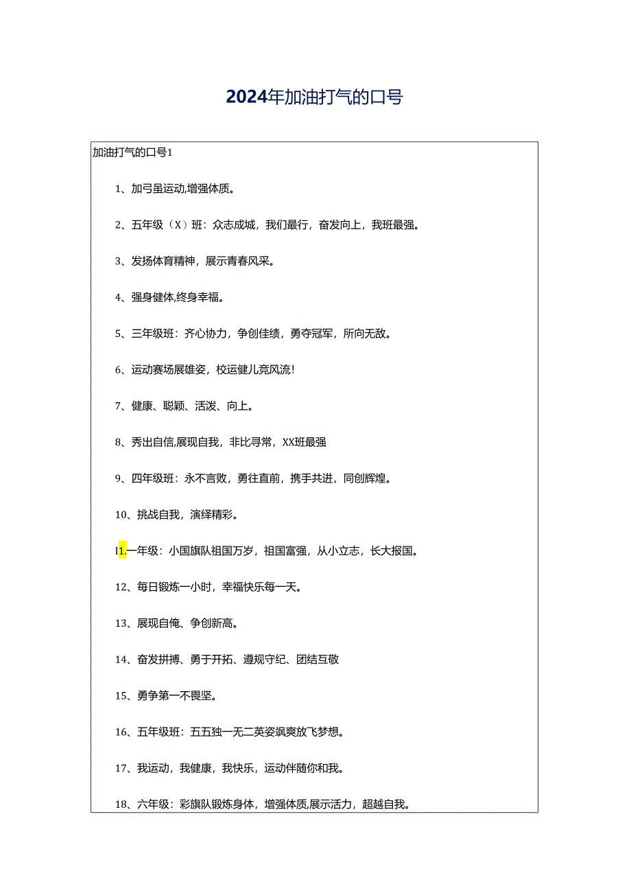 2024年加油打气的口号.docx_第1页