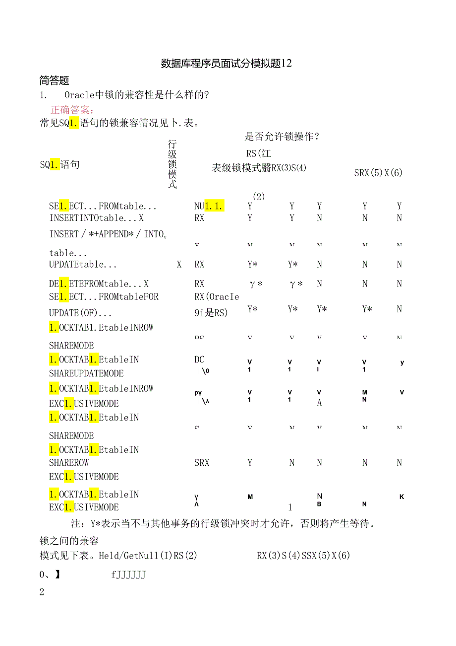 数据库程序员面试分模拟题12.docx_第1页