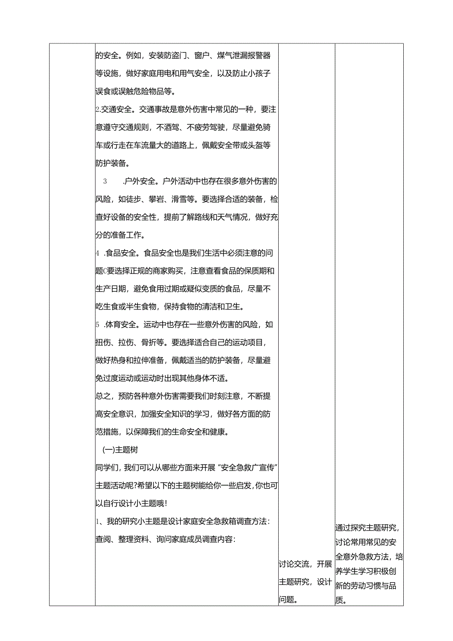 广州版初中综合实践活动劳动八年级下册 主题二 安全急救广宣传（第一课时） 教学设计.docx_第3页