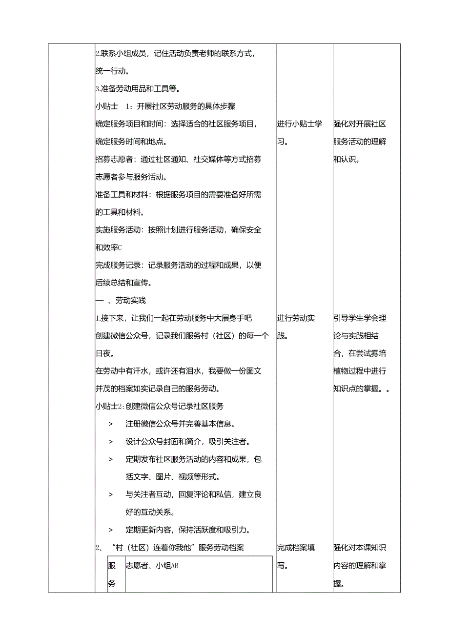 湘人版劳动实践七年级下册任务五项目3、开展服务劳动 教案.docx_第2页