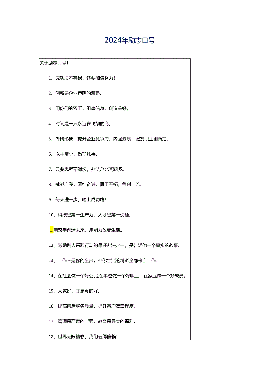 2024年励志口号.docx_第1页