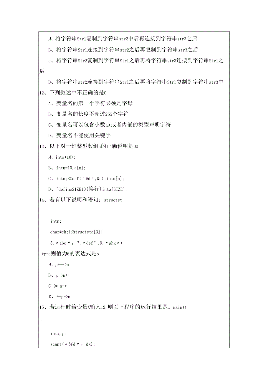 安徽建筑大学历年计算机C语言专升本精选样卷及答案.docx_第3页