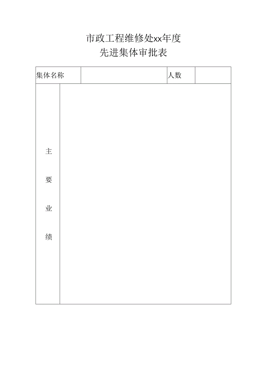 市政工程维修处年度评优表.docx_第1页