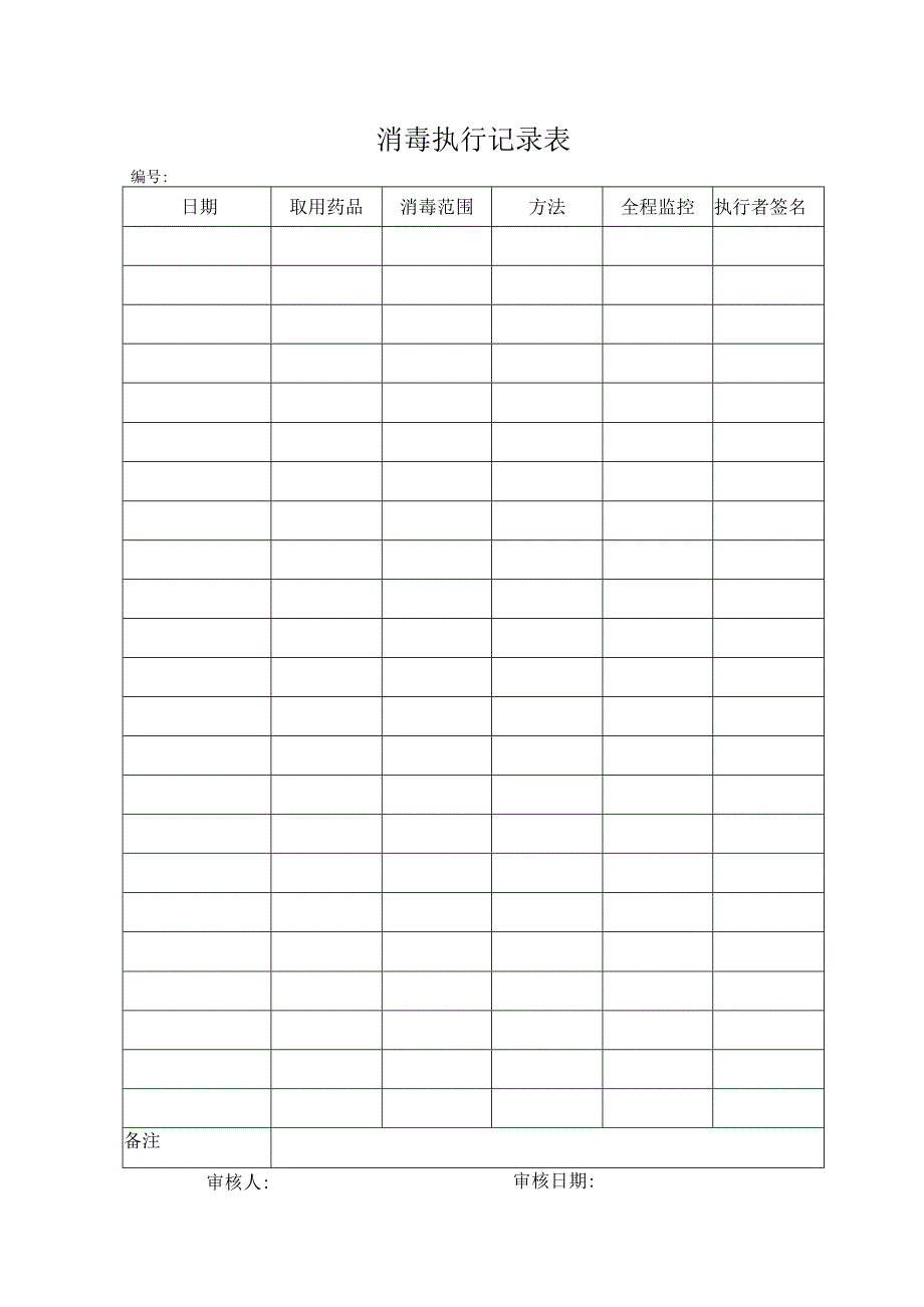 消毒执行记录表.docx_第1页