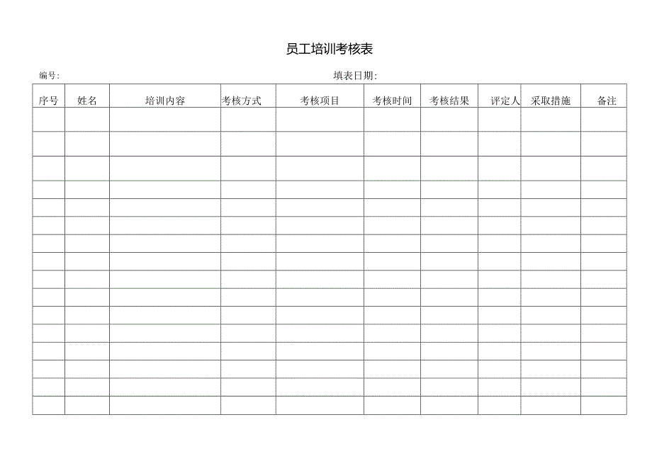 员工培训考核表.docx_第1页