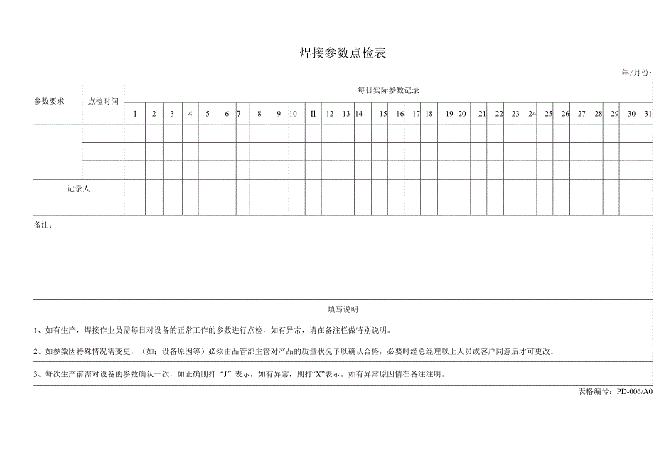 焊接参数记录表.docx_第1页