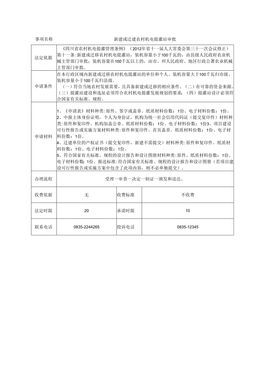 新建或迁建农村机电提灌站审批.docx_第1页