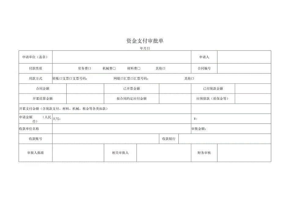 资金支付审批单.docx_第1页