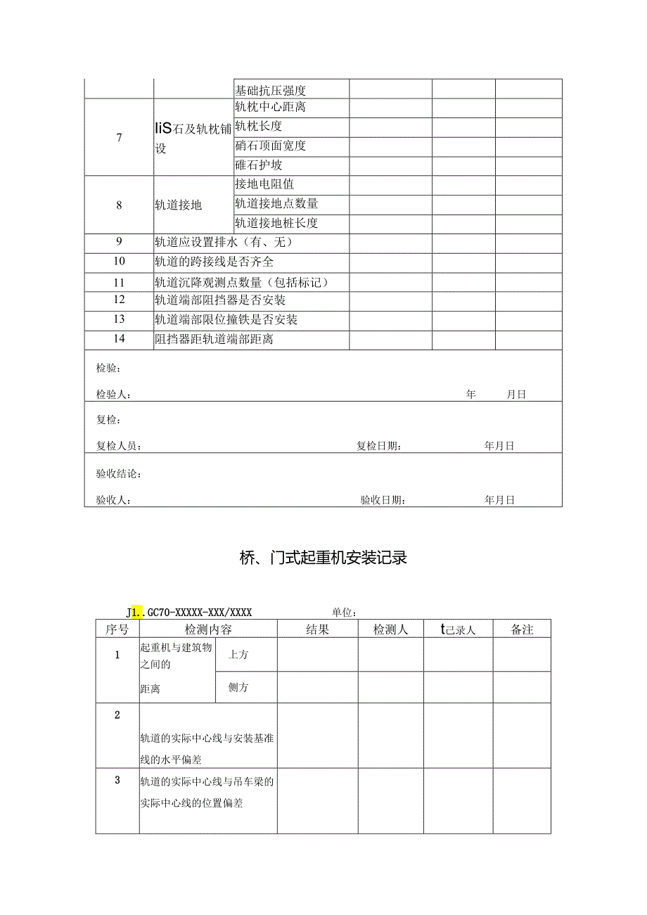 桥、门式起重机安装检查记录.docx_第2页