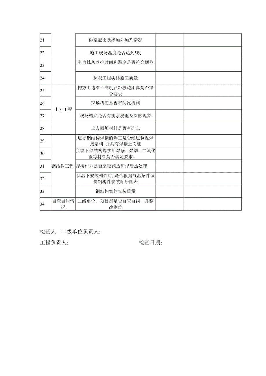 集团项目质量检查表（冬季施工）.docx_第2页