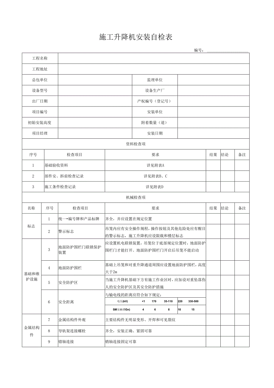 施工升降机安装自检表.docx_第1页