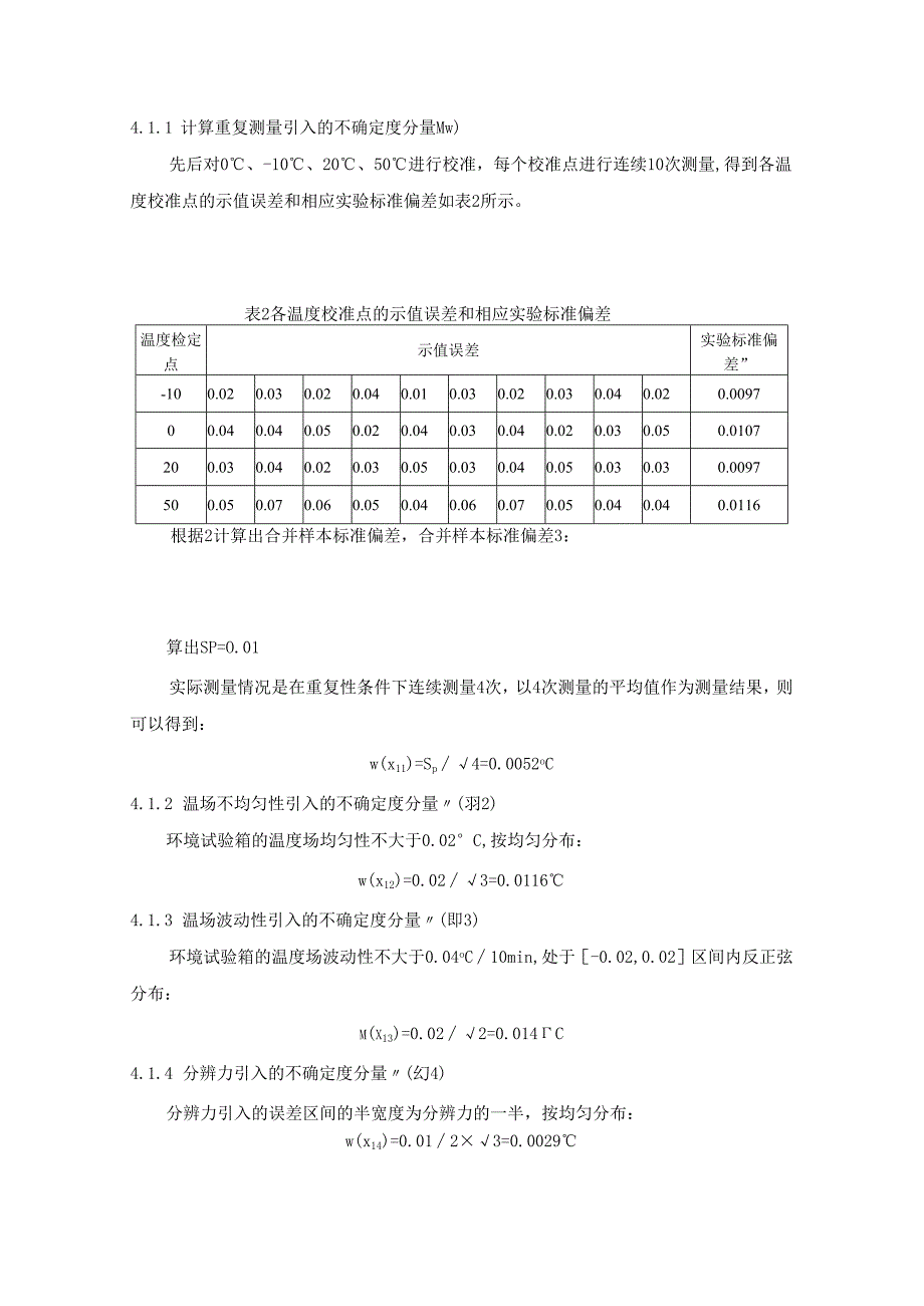 自动气象站数字式气温仪校准规范 不确定度评定报告.docx_第2页