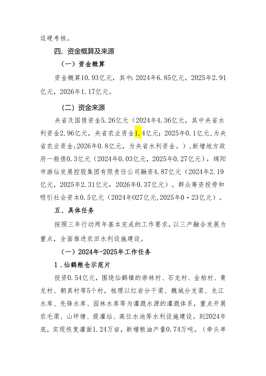 绵阳市游仙区农田水利设施三年建设行动实施方案（2024-2026）.docx_第3页