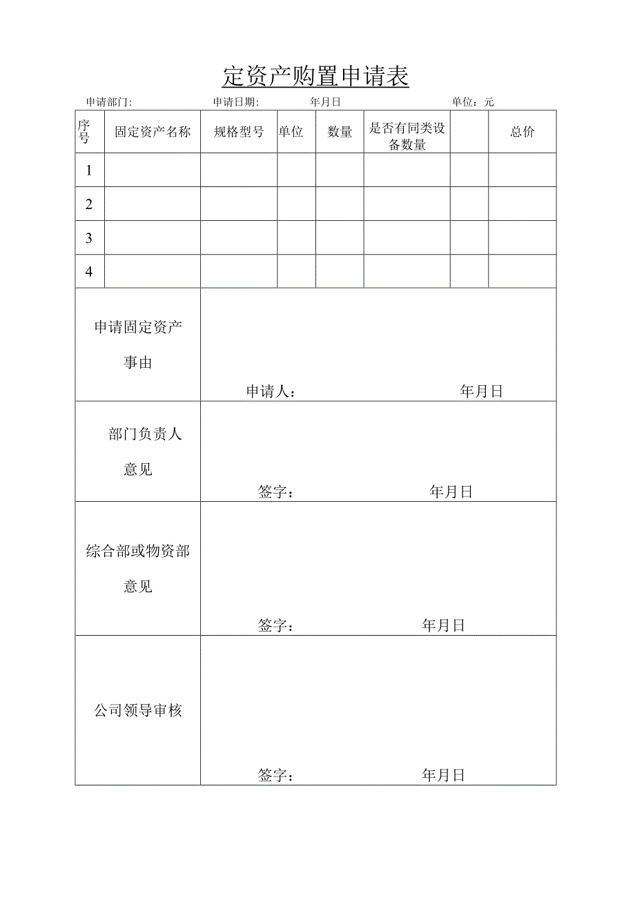 固定资产购置申请表.docx_第1页