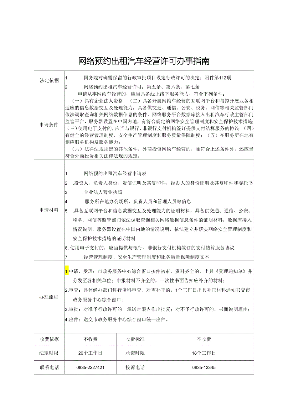 网络预约出租汽车经营许可办事指南.docx_第1页