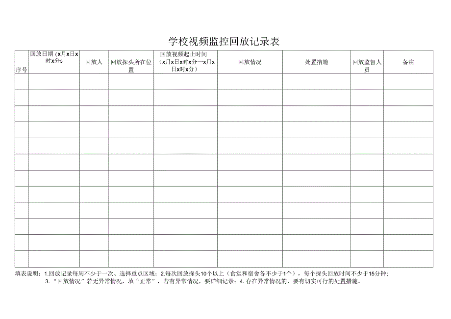 学校视频监控回放记录表.docx_第1页