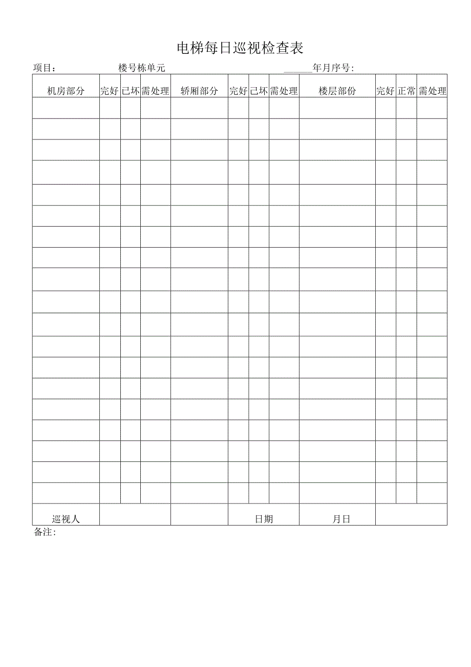 电梯每日巡视检查表.docx_第1页