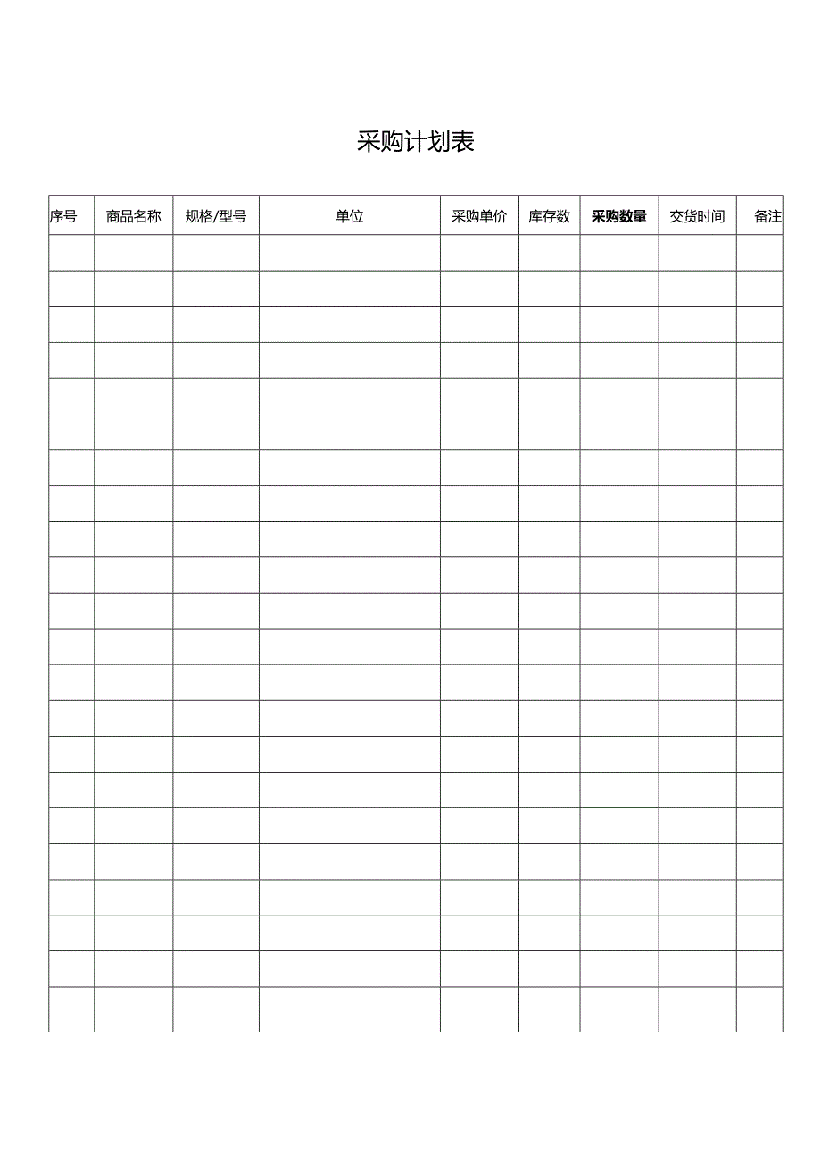 采购计划表格.docx_第1页