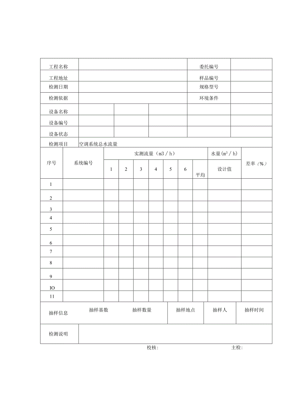 民用建筑空调系统总水流量检测报告及检测原始记录样表.docx_第3页