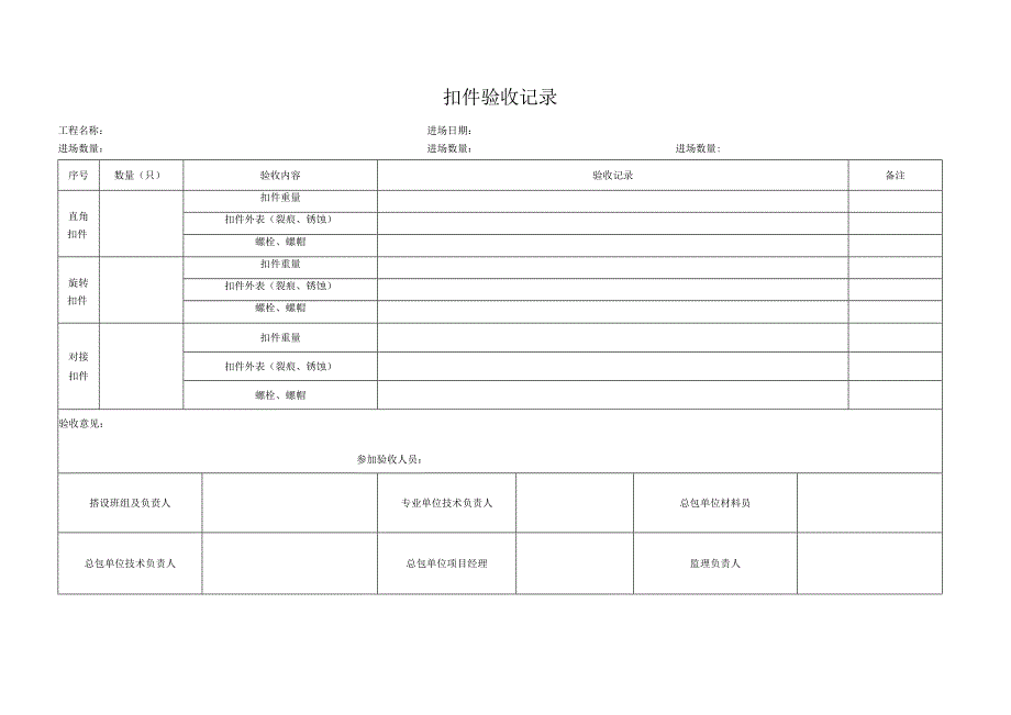 扣件验收记录表.docx_第1页