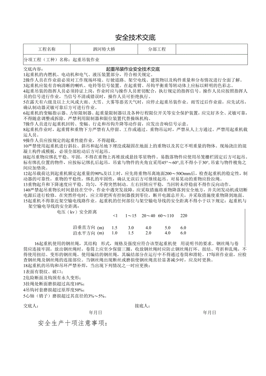 吊装作业安全技术交底样本.docx_第1页