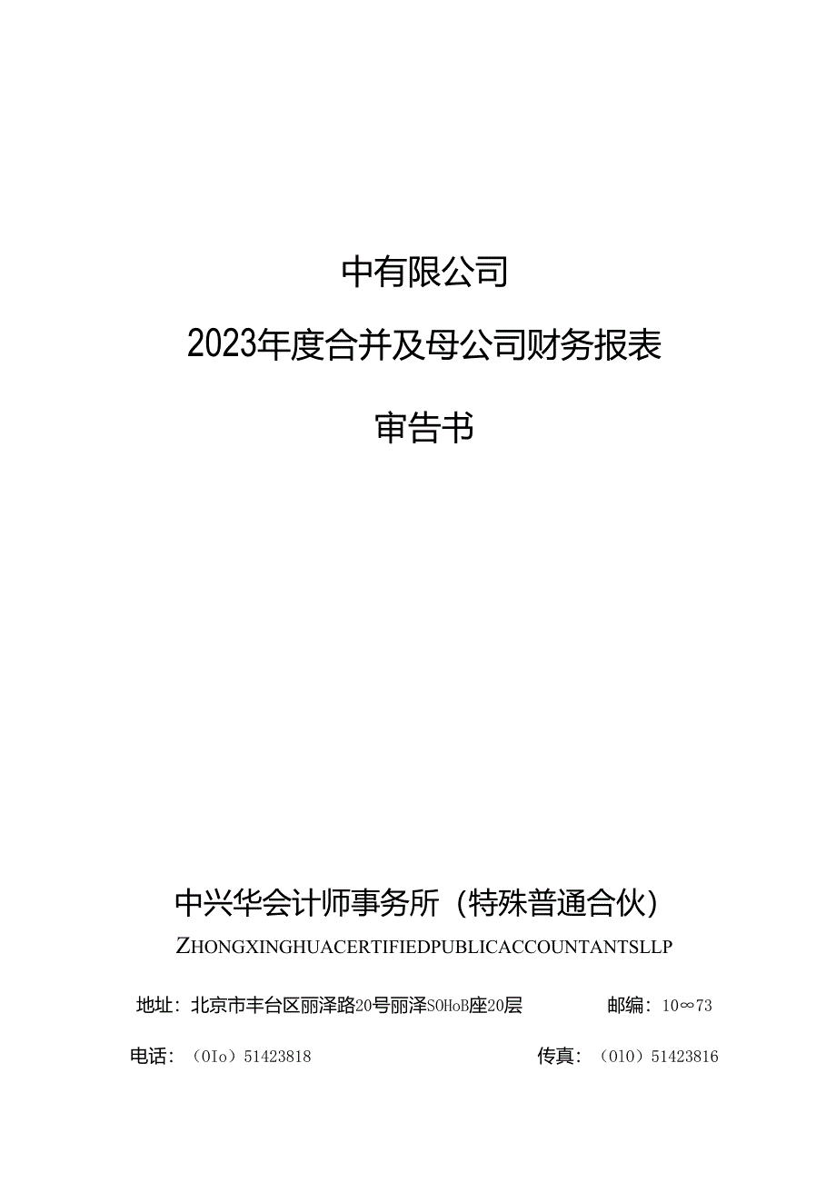 中路股份2023年度合并及母公司财务报表审计报告书.docx_第1页