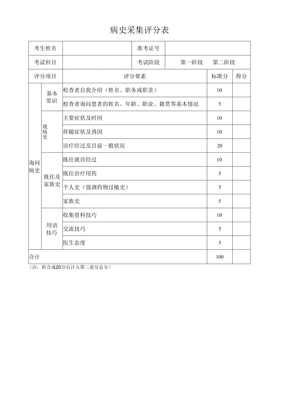 病史采集评分表.docx_第1页