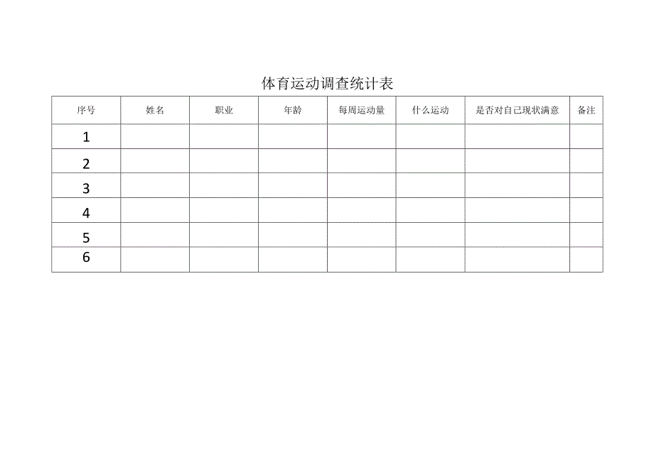 体育运动调查统计表.docx_第1页