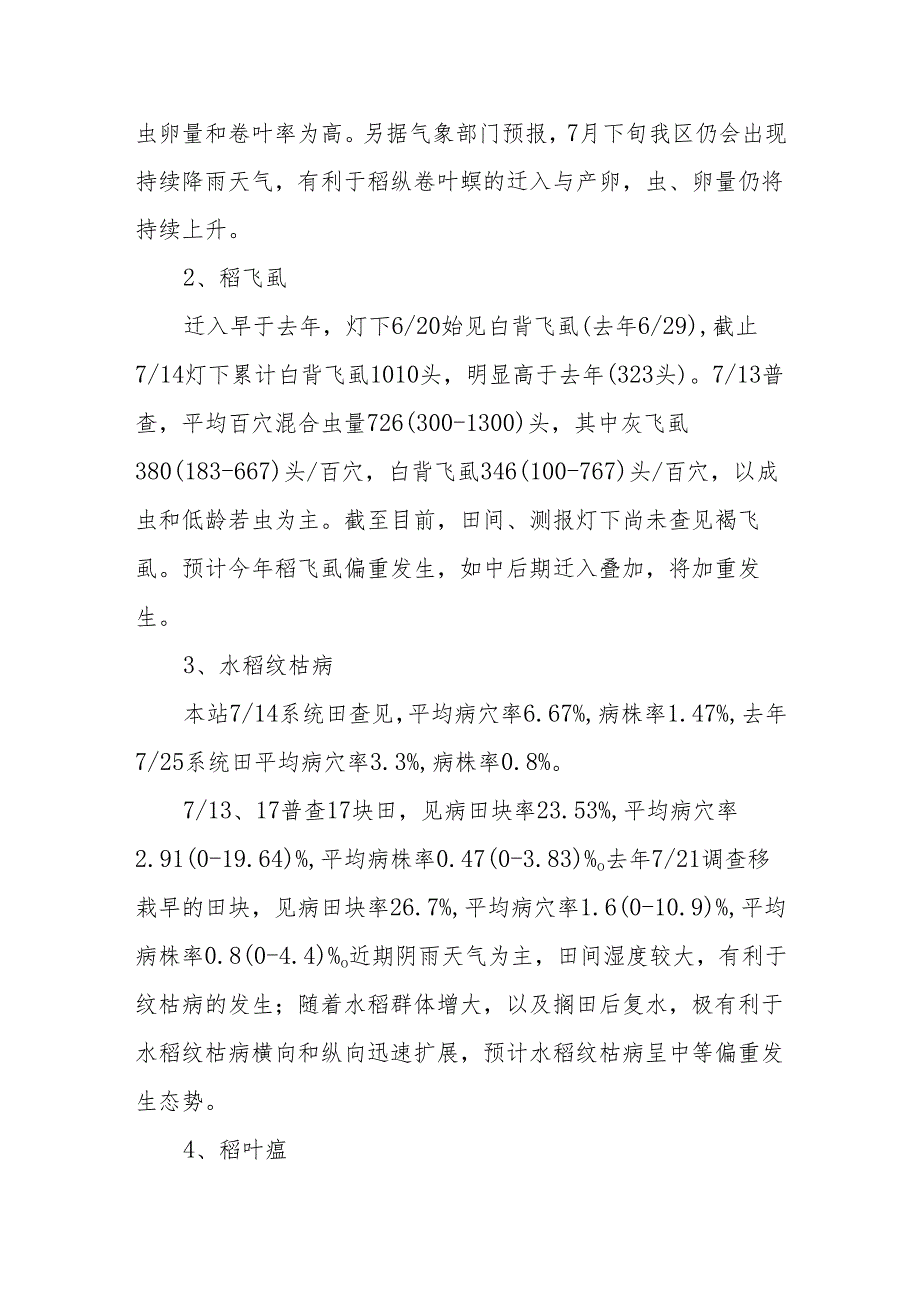 七月下旬水稻病虫发生情况与防治意见.docx_第2页