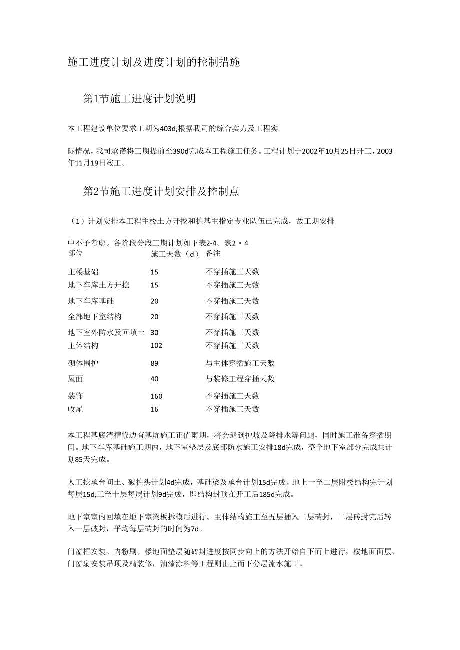 紧急施工进度计划及进度计划的过程控制措施.docx_第1页