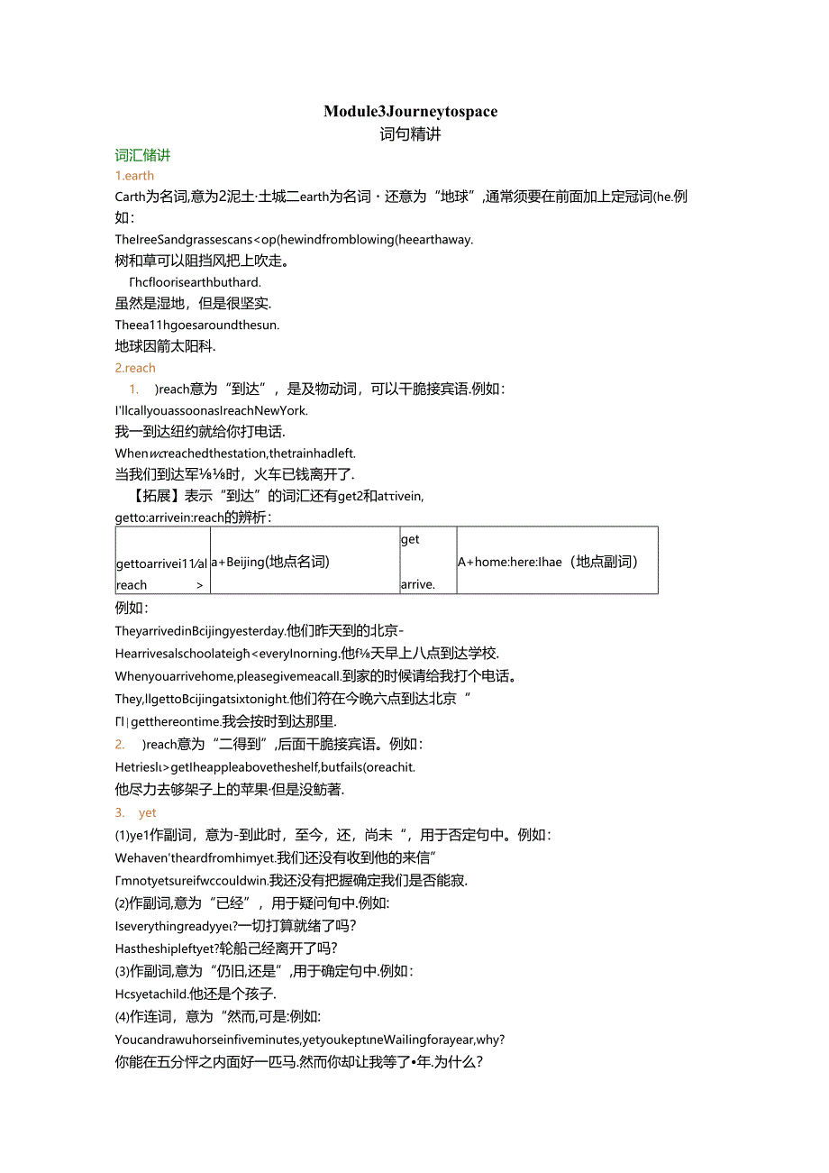 Module 3 Journey to space 词句精讲精练.docx_第1页