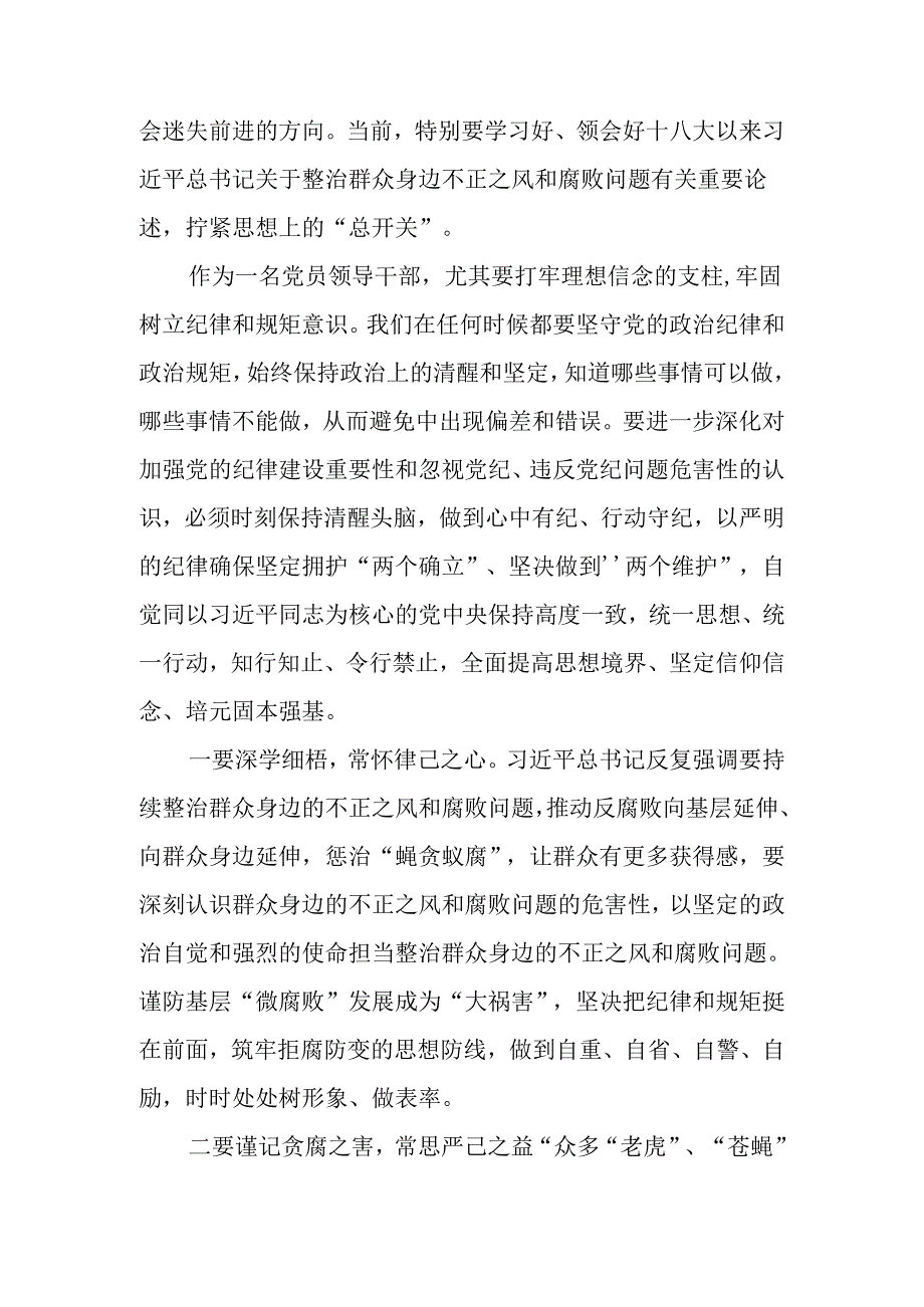 2024整治群众身边不正之风和腐败问题交流研讨材料共七篇.docx_第2页