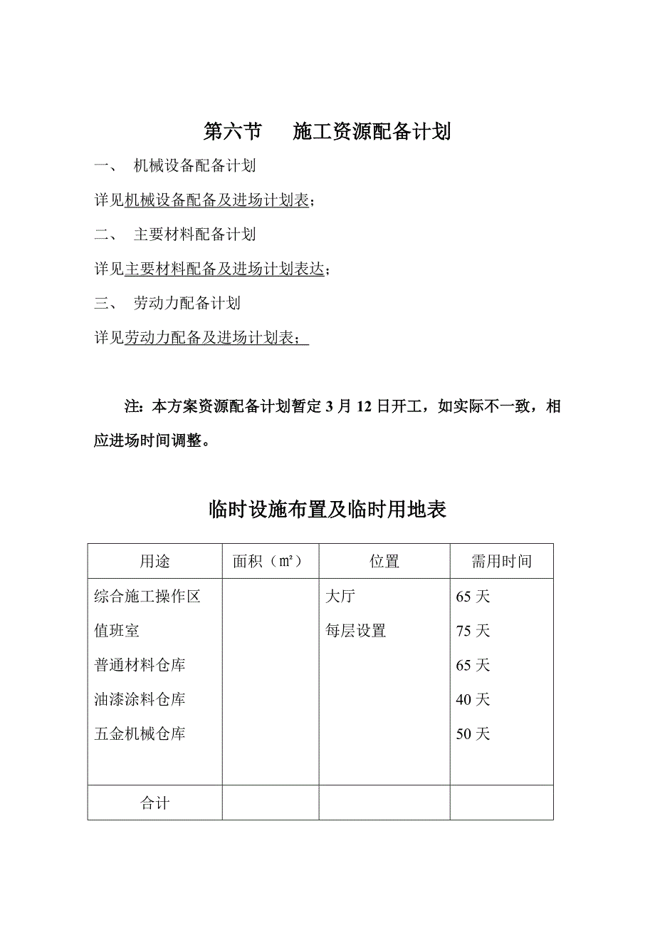 施工组织设计4施工资源配备计划(DOC 19).doc_第1页