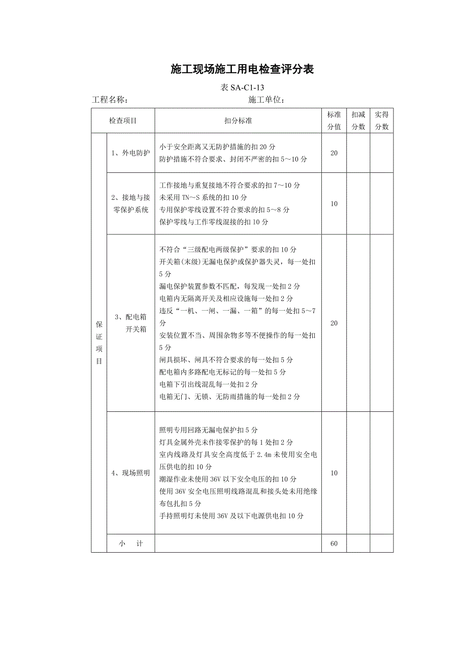 施工现场临时用电检查验收用表.doc_第2页