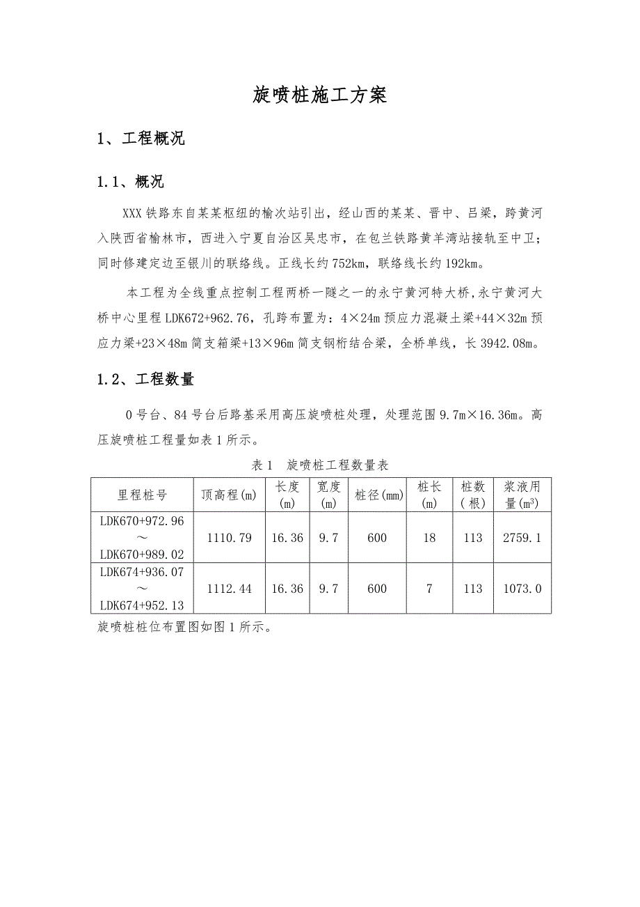 旋喷桩施工技术方案及旋喷桩施工记录表.doc_第2页