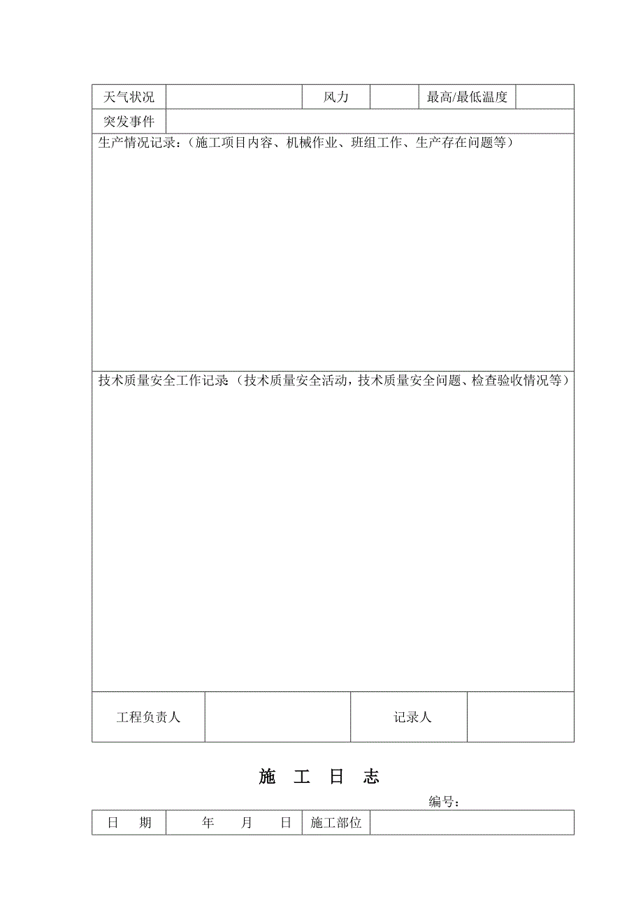 施工日志空白表格3.doc_第2页