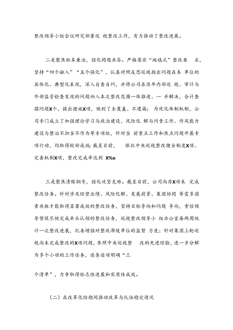 在2024年集团党委巡视“回头看”动员会议上的汇报（公司党委向巡视组汇报）.docx_第2页