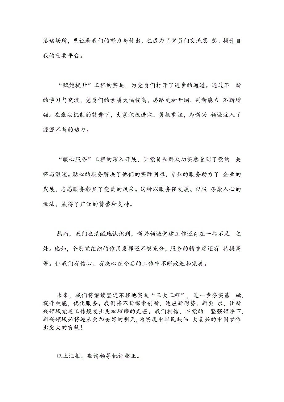 新兴领域党建：实施“三大工程”新兴领域党建新动能汇报材料.docx_第3页