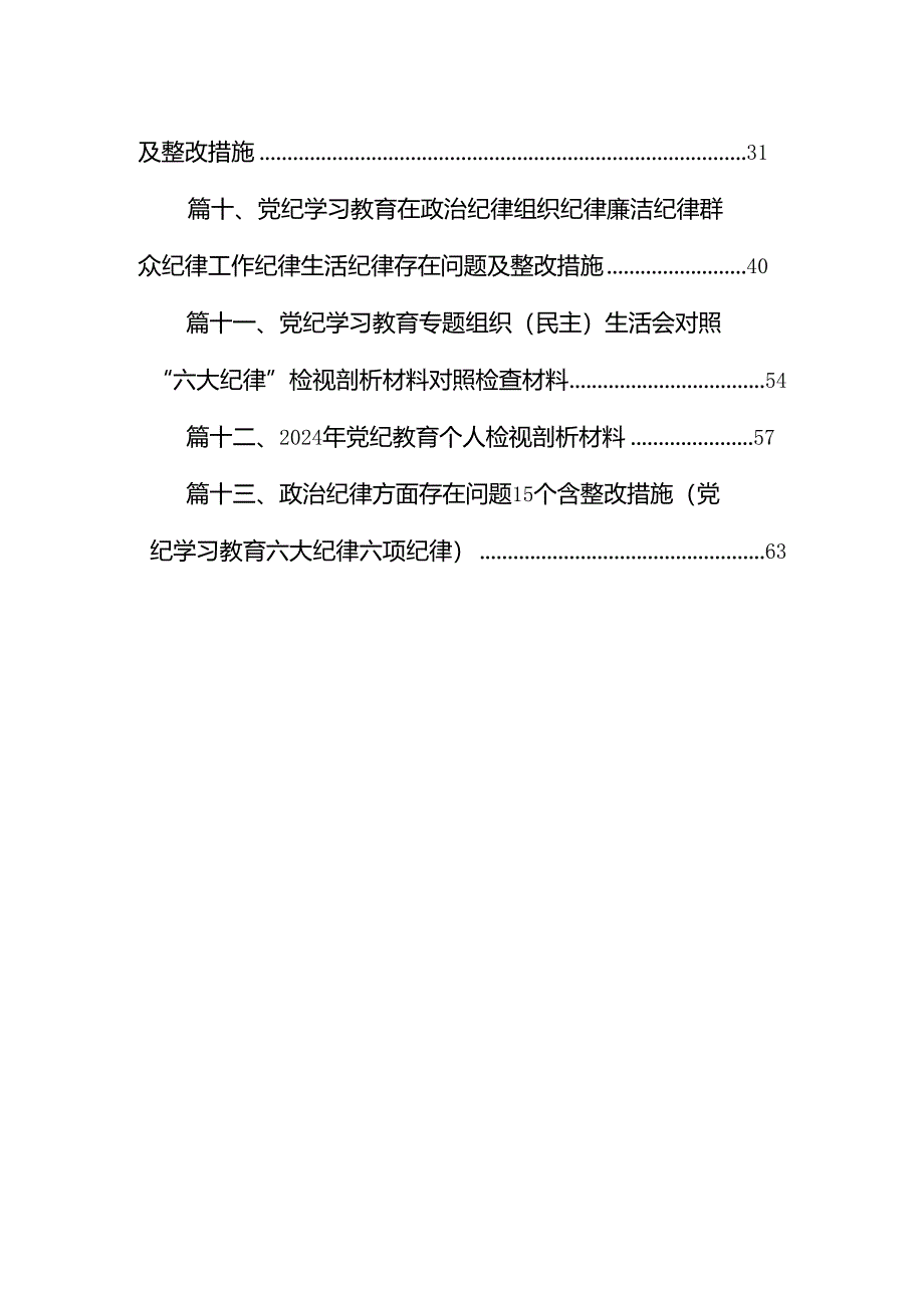 2024党纪学习教育存在问题及整改措施清单及下一步工作计划13篇（精选版）.docx_第2页