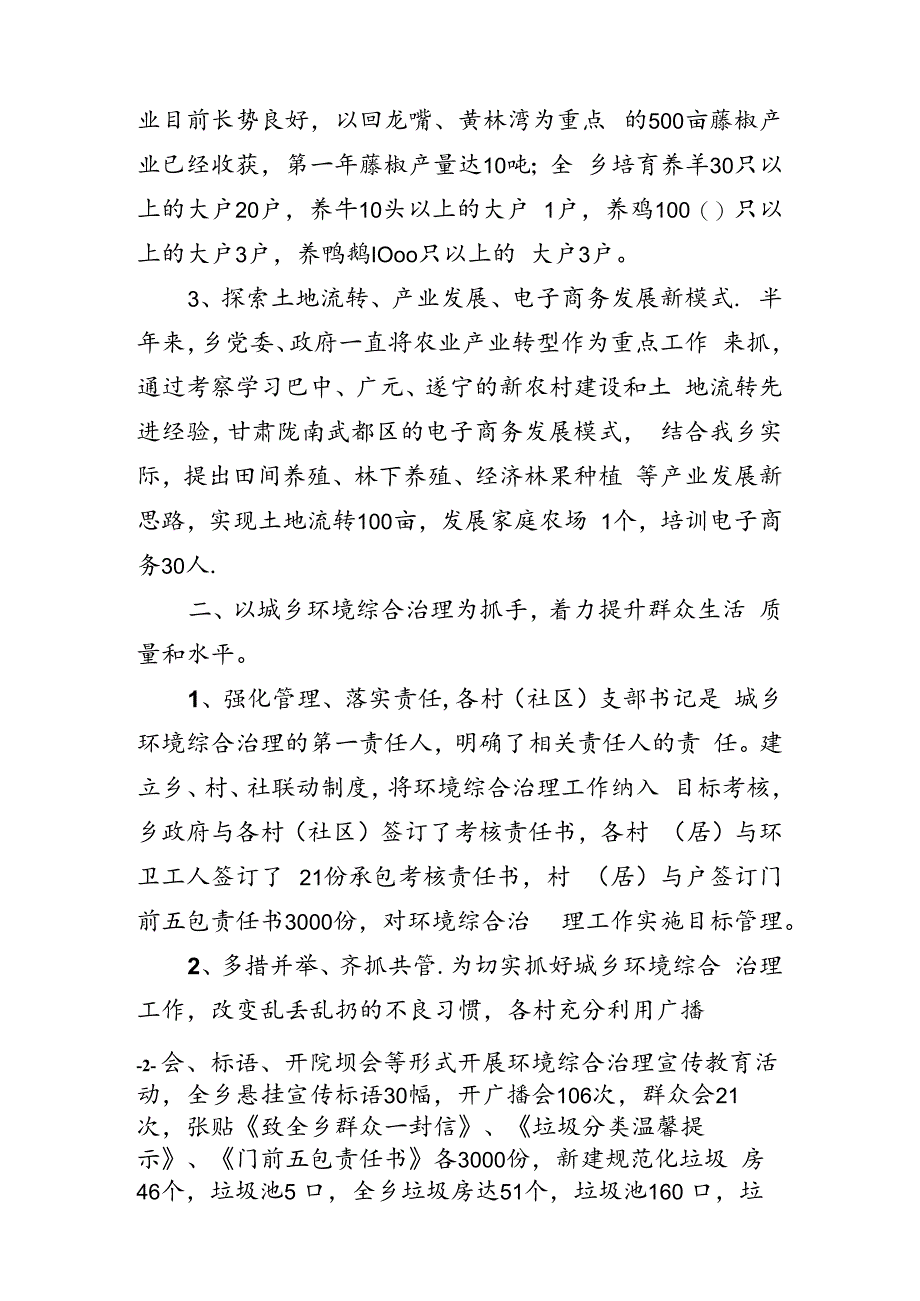 乡镇半年工作总结范文.docx_第2页