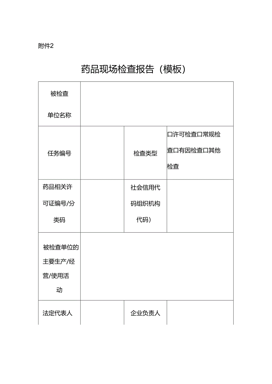 河南省药品现场检查报告.docx_第1页