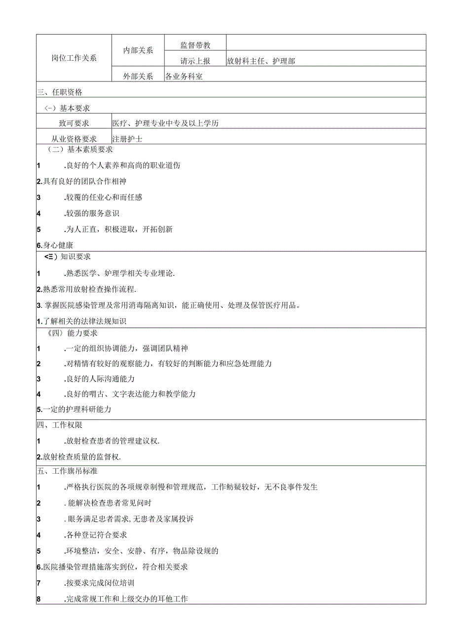 放射科护士岗位说明书.docx_第2页