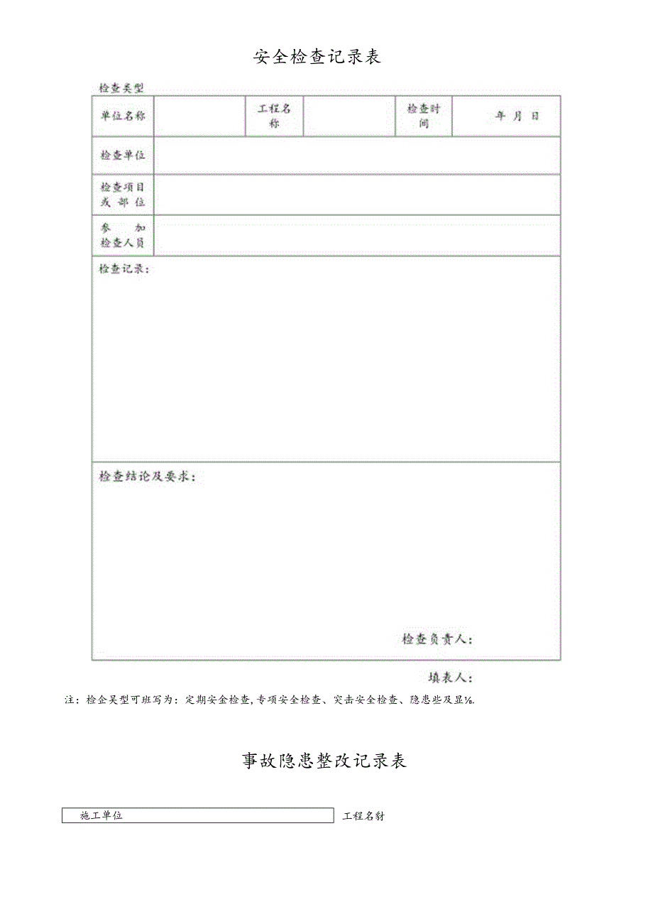 建筑工程各类安全生产检查记录表.docx_第1页