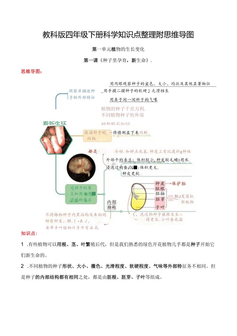 教科版科学四年级下册全册知识清单.docx_第1页