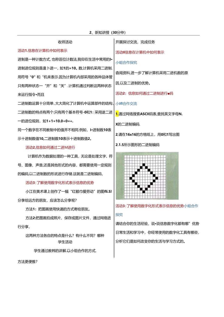 2.1数字化与计算机编码 教学设计 电子工业版信息科技第四册.docx_第2页