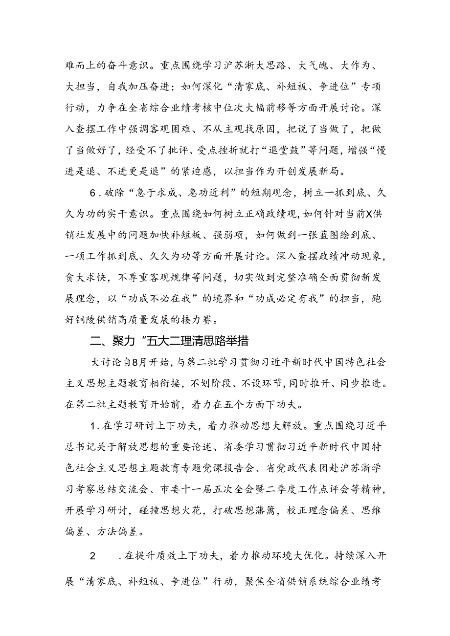 2024关于开展“思想大解放、环境大优化、能力大提升、作风大转变、任务大落实”讨论活动实施方案8篇（精选版）.docx_第3页