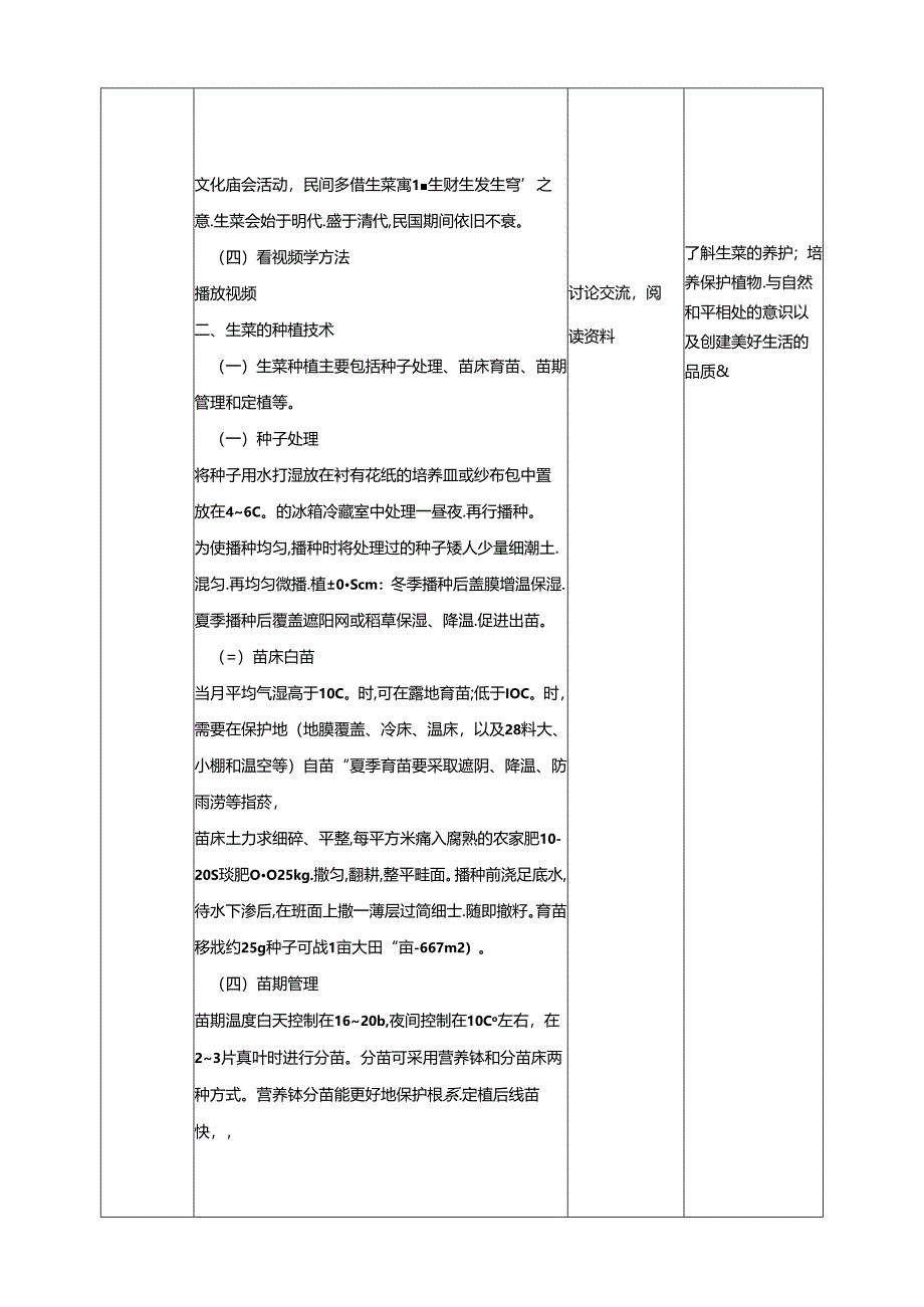 人民版综合实践活动劳动与技术八上 3.1《生菜》教案.docx_第3页